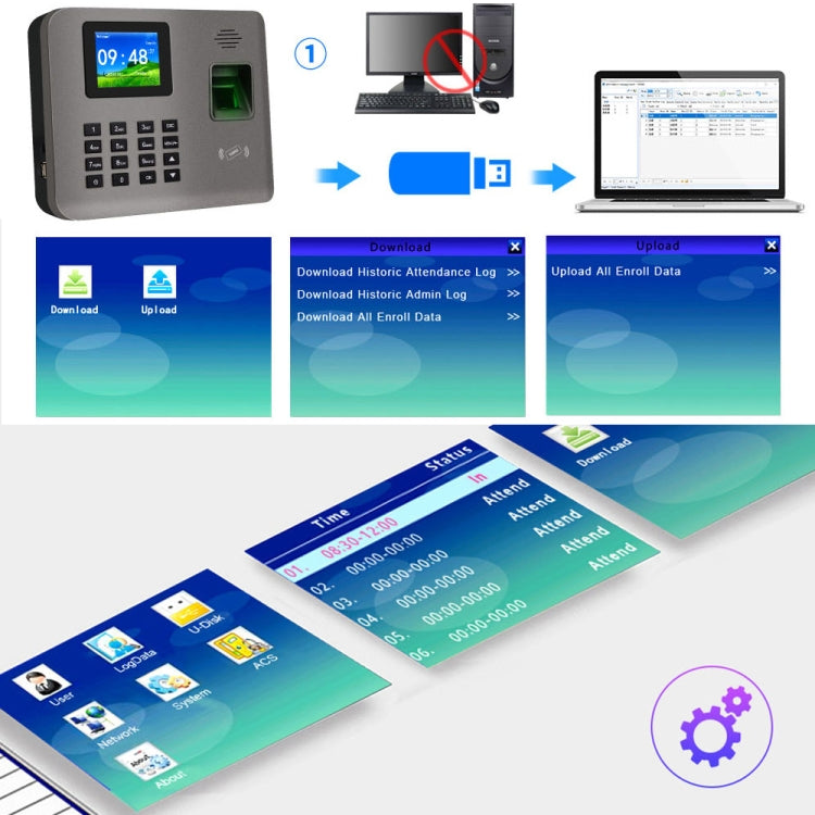 Realand AL325D Fingerprint Time Attendance with 2.4 inch Color Screen & ID Card Function & WiFi & Battery, AL325D Realand AL325D Fingerprint Time Attendance with 2.4 inch Color Screen & ID Card Function & WiFi & Battery, AL325D